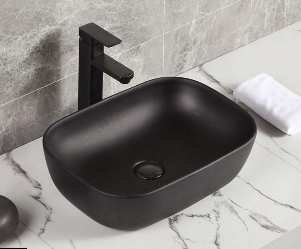 WASCHBECKEN, schwarz 46/32/14 cm - Schwarz, Keramik (46/14/32cm) - Rebiko