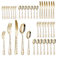 BESTECK-SET, 40-teilig, Edelstahl, 8 Pers. - Goldfarben, Metall