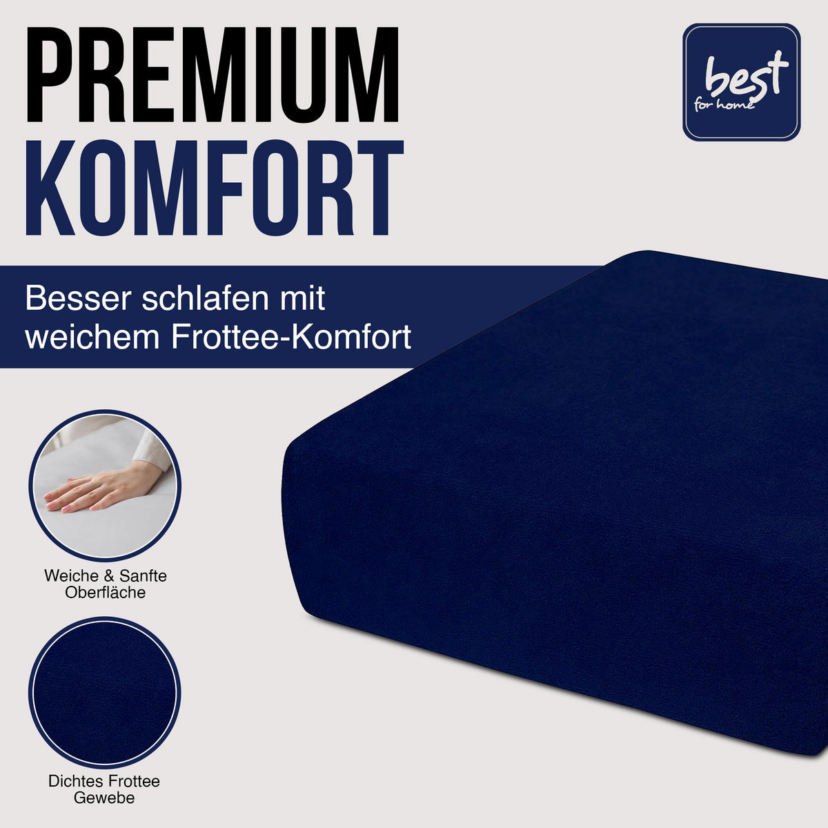 SPANNBETTLAKEN 90/200 cm, Jersey Elastisch 100 % Baumwolle Marinenblau - Blau, Textil (90/200cm) - Best For Home