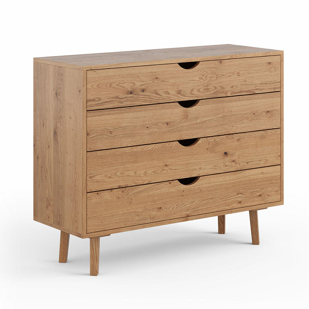 KOMMODE Simona Eiche Natur 110 / 40 / 90cm - Eichefarben, Holz (110/90/40cm) - Feldmann-Wohnen