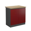SPÜLENUNTERSCHRANK R-Line Rot 80 cm, AP Eiche - Anthrazit/Rot, Holzwerkstoff (80/81.6/60cm) - Vicco