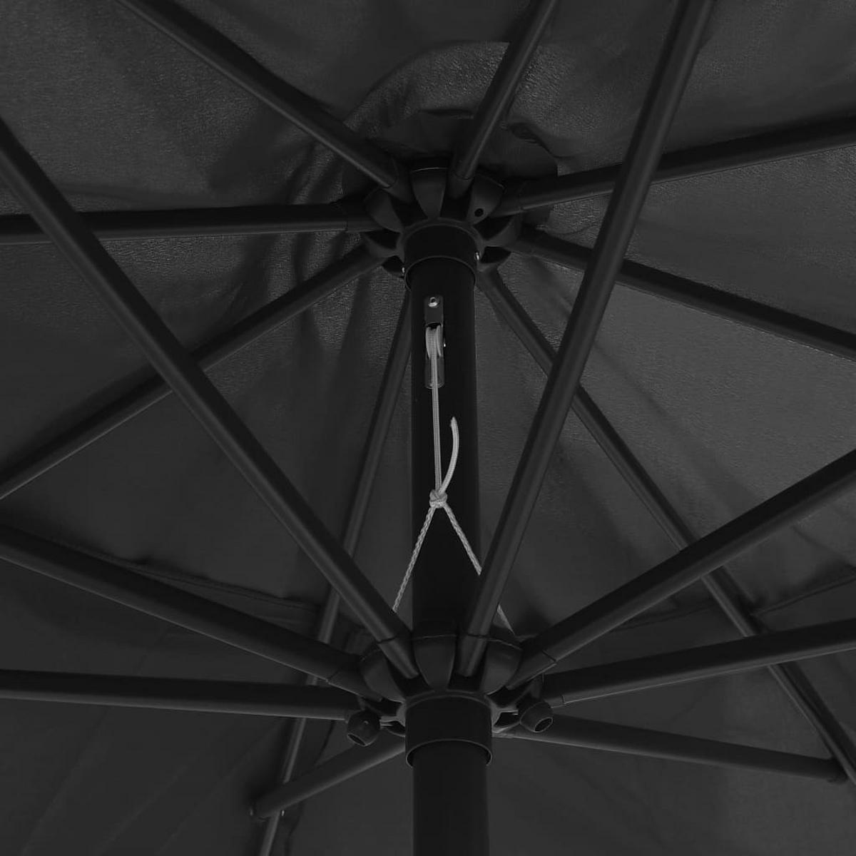SONNENSCHIRM Mit Metall-Mast 390 Cm Anthrazit - Anthrazit, Textil (390/390cm) - vidaXL