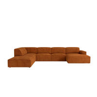 ECKSOFA Cursal V, Stoff Poso, Kupfer, Links - Orange, Holz (364/262cm) - Kaiser Möbel