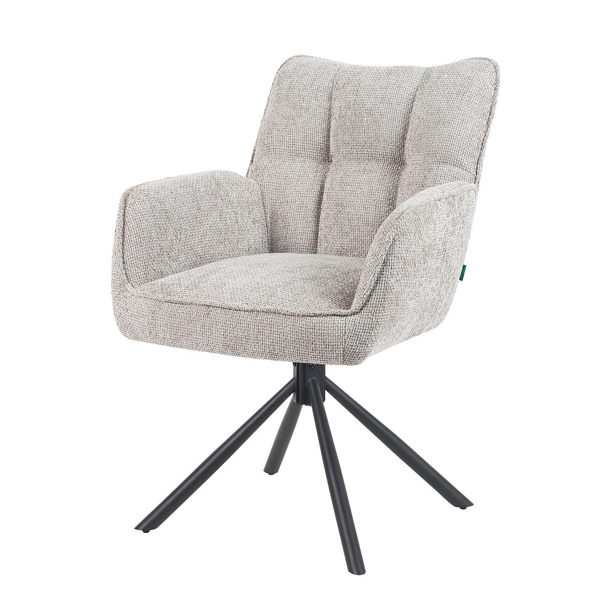 DREHSTUHL Mika-Daan - Hellgrau/Schwarz, Textil/Metall (59/84/66cm) - DUBI Möbel