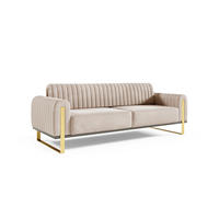 SOFA Valerie 3-sitzer - Beige, Holzwerkstoff/Textil (228/79/90cm) - Fun Möbel