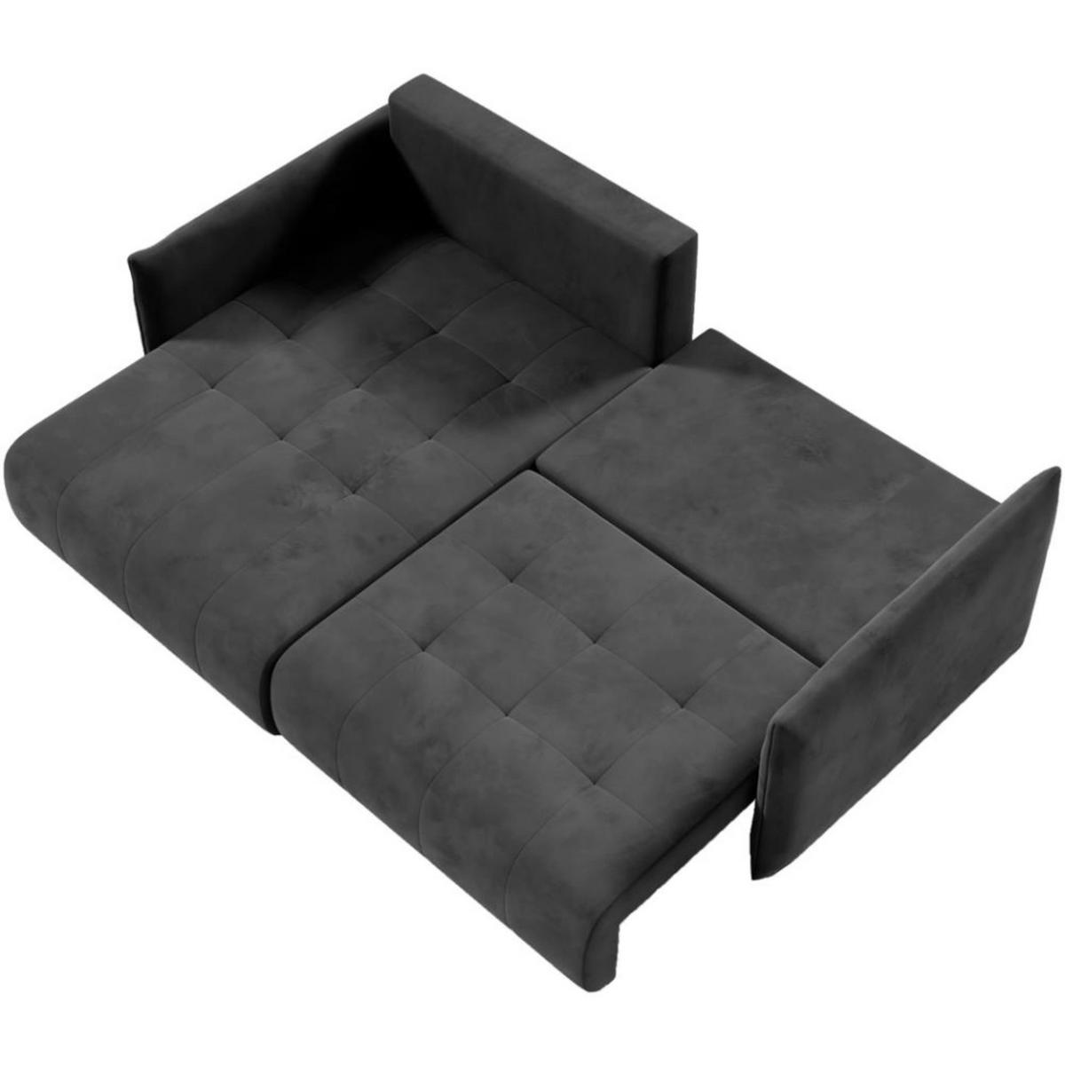 ECKSCHLAFSOFA Henry Mini dunkelgrau links - Dunkelgrau/Schwarz, Kunststoff/Textil (221/153cm) - Beautysofa