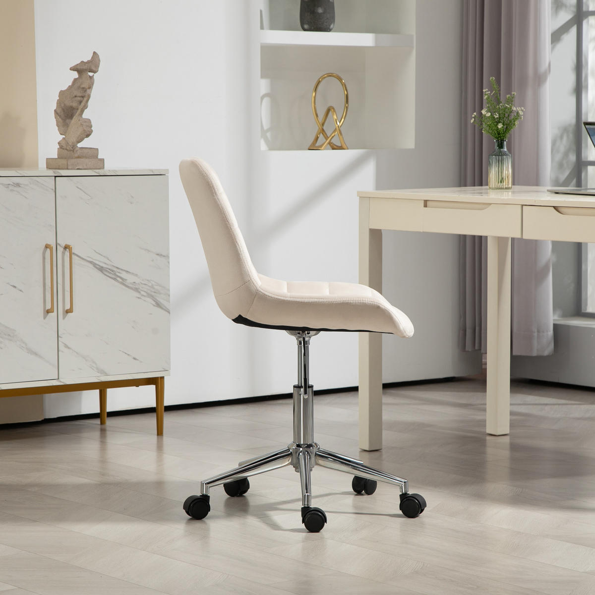 SCHREIBTISCHSTUHL MICKY Creme - Creme, Textil (50/92/54cm) - SVITA