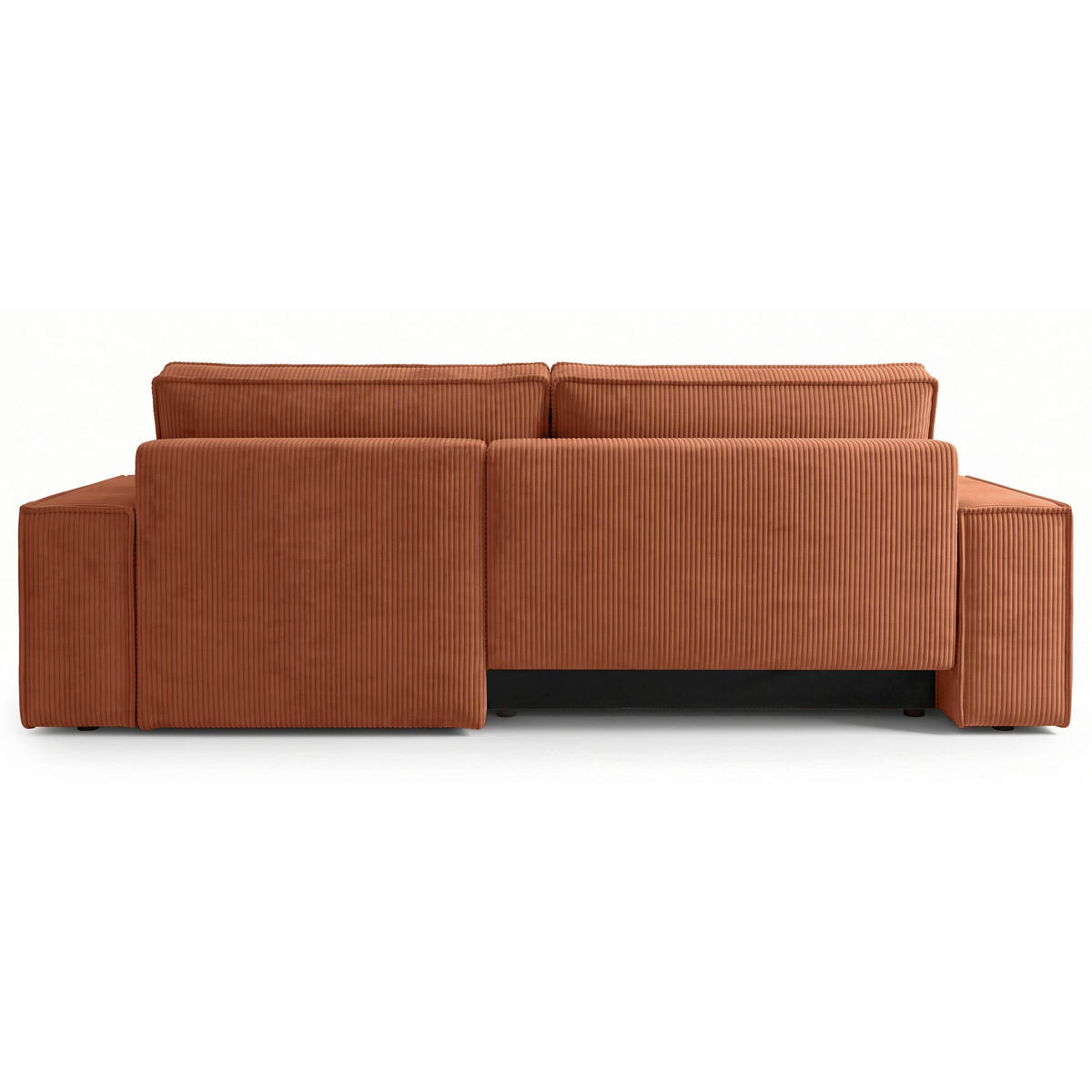 ECKSOFA Farese Mini mit Cordbezug Rostrot, rechts - Schwarz/Kupferfarben, Textil (167/240cm) - Selsey