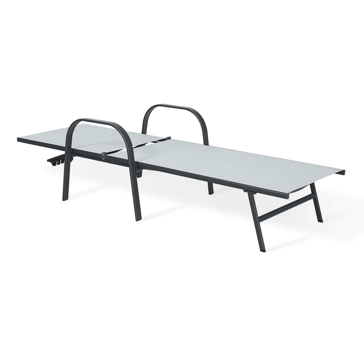SONNENLIEGE Hellgrau 195/95/69 cm - Hellgrau, Metall (195/94/69cm) - Mobili Rebecca