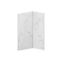 WANDPANEELE für Dusche - 120 cm x 90 cm - plastik - weiß Eneko - Weiß, Kunststoff/Metall (120/210/90cm) - Vente-Unique