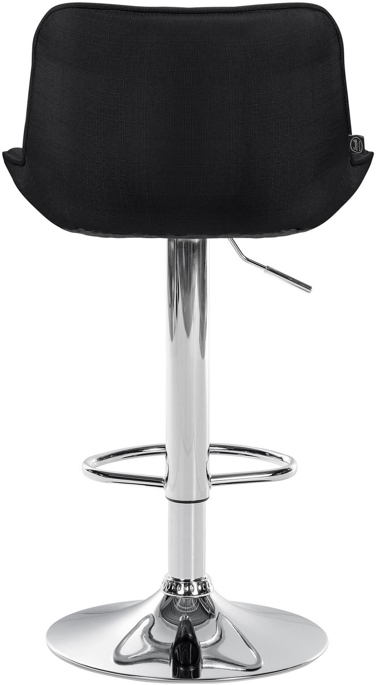 BARHOCKER 2er Set Vulcano Stoff chrom schwarz - Chromfarben/Schwarz, Textil/Metall (49/106/51cm) - TPFLiving