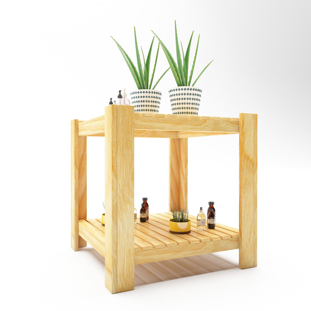 KONFERENČNÍ STOLEK Malax 54/54/45 cm - přírodní, dřevo (54/54/45cm) - [en.casa]