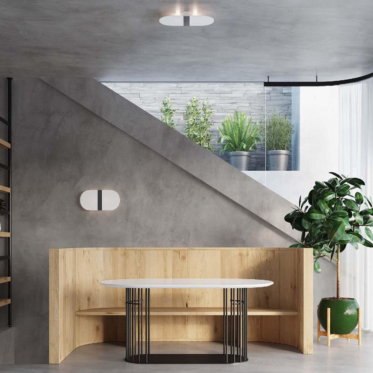 WANDLEUCHTE Glas Stahl Weiß Tangerine - Weiß, Metall (5/18/35cm)