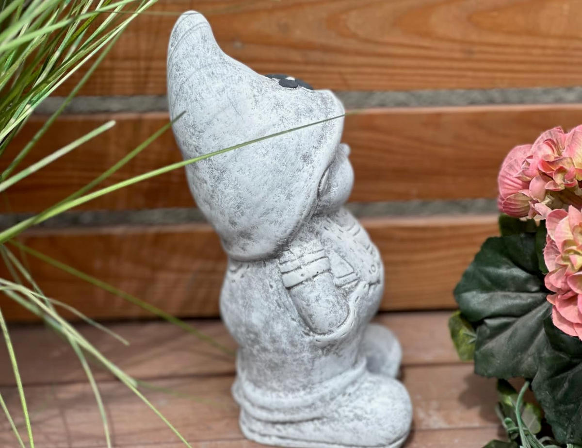 STEINFIGUR Wichtel Junge frostfest Steinguss - Grau, Stein (12/26/11cm) - stoneandstyle