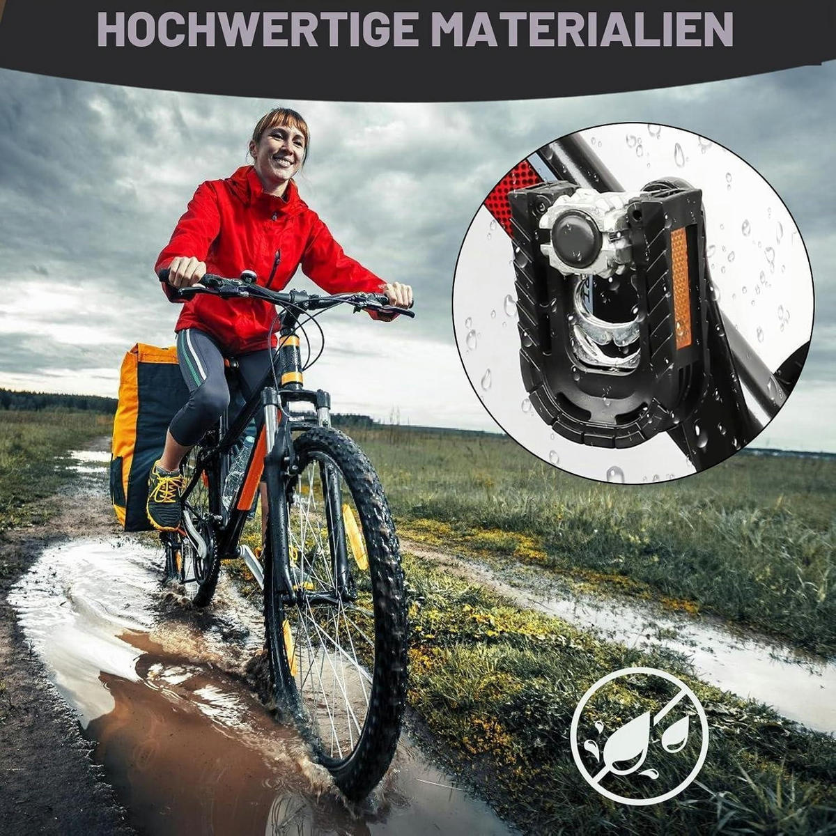 FAHRRADPEDALE Klappbar mit Reflektoren Aluminiumlegierung - Schwarz, Kunststoff (7/3/12.5cm)