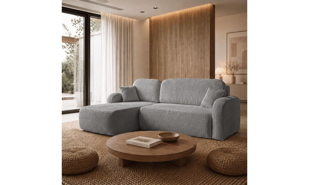 ECKSOFA PALOMA L 235/155/85 cm Coral 75 - Grau, Textil (235/155cm) - Lookway