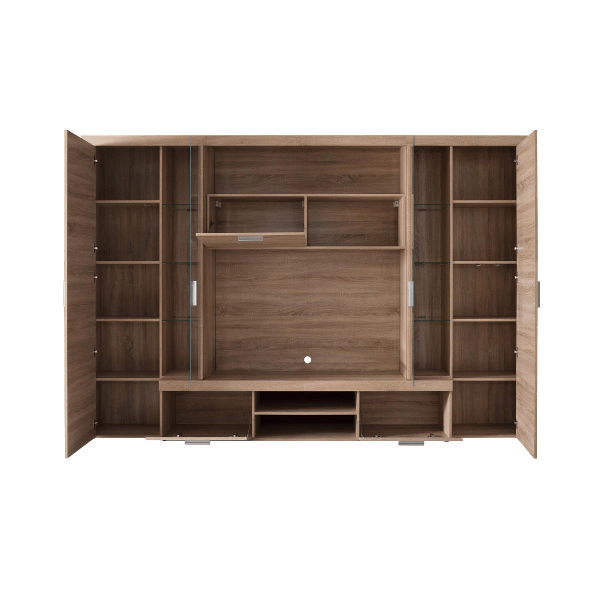 WOHNWAND Mondeo Eiche Sägerau Dekor - Eichefarben, Holzwerkstoff (291/197/41cm) - Trendteam