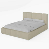 POLSTERBETT FERRO 140/200 cm, in Creme, Bouclé-Stoff, gepolstertes Kopfteil, Lattenrost, Bettkasten - Creme, Textil (180/200cm) - Barchello