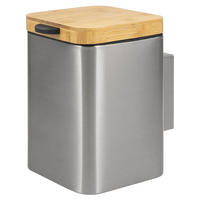 WAND-KOSMETIKEIMER 3 L, eckig, Edelstahl - Edelstahlfarben, Metall (16/24/23cm) - bremermann