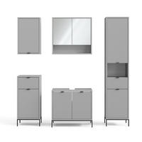 BADMÖBEL-SET Eliza Grau 5 Teile - Grau, Holzwerkstoff (70/63/45cm) - Vicco
