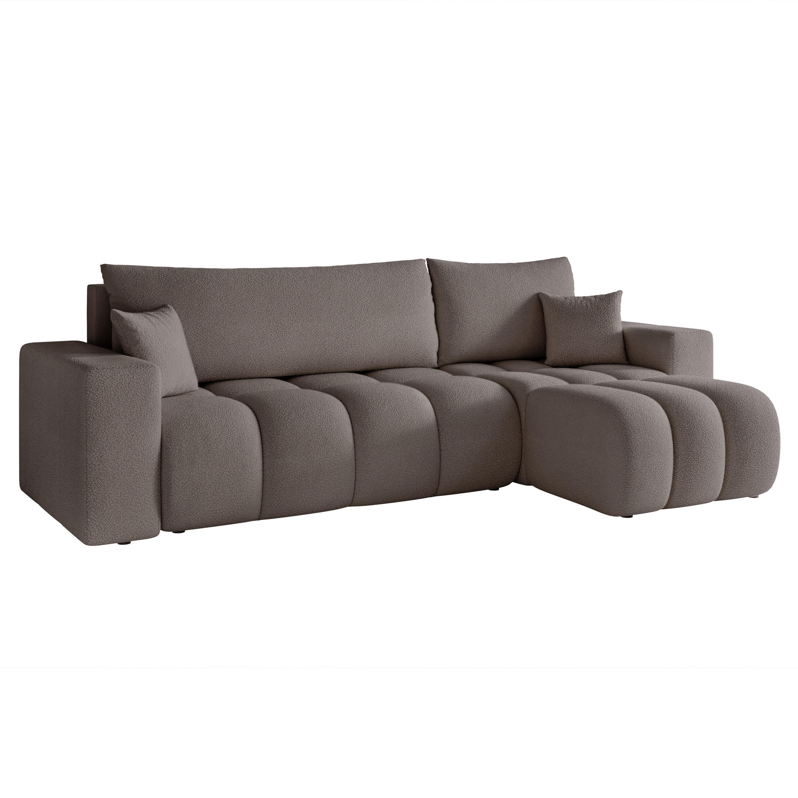 ECKSOFA OFI mit Schlaffunktion und Bettkasten Dunkelgrau - Dunkelgrau, Holzwerkstoff/Kunststoff (248/145cm) - Idohome