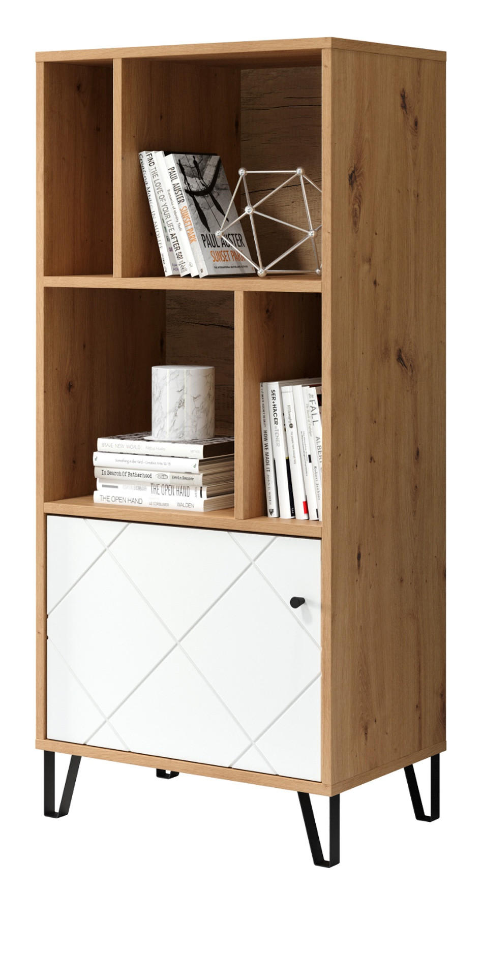 Top.Furn Regalschrank Eiche, Weiß 63x136x40 cm