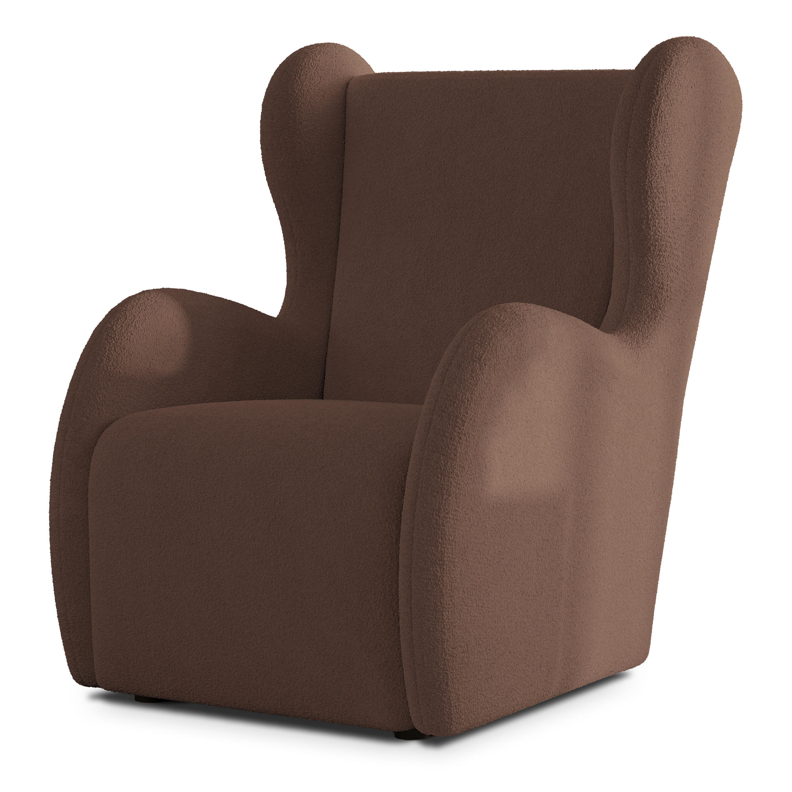 MASSENO Relaxační Křeslo MASTI, Látka s přezkami Hnědá - hnědá, kompozitní dřevo (74/100/86cm) - MASSENO