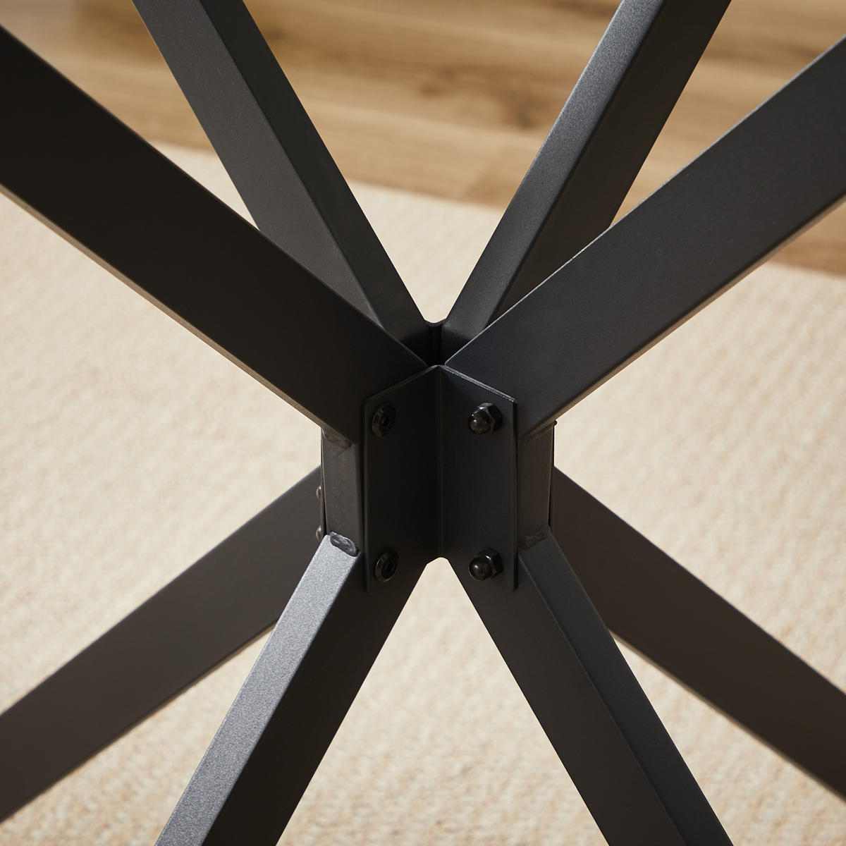 ESSTISCH 90/90/78 cm Schwarz runder Glastisch aus Hartglas mit Metallbeinen - Schwarz, Glas (90/90/78cm) - OKWISH