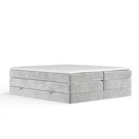 BOXSPRINGBETT Juniper Hellgrau 140/200 cm - Hellgrau/Schwarz, Holz/Holzwerkstoff (140/200cm) - Maison de Reve