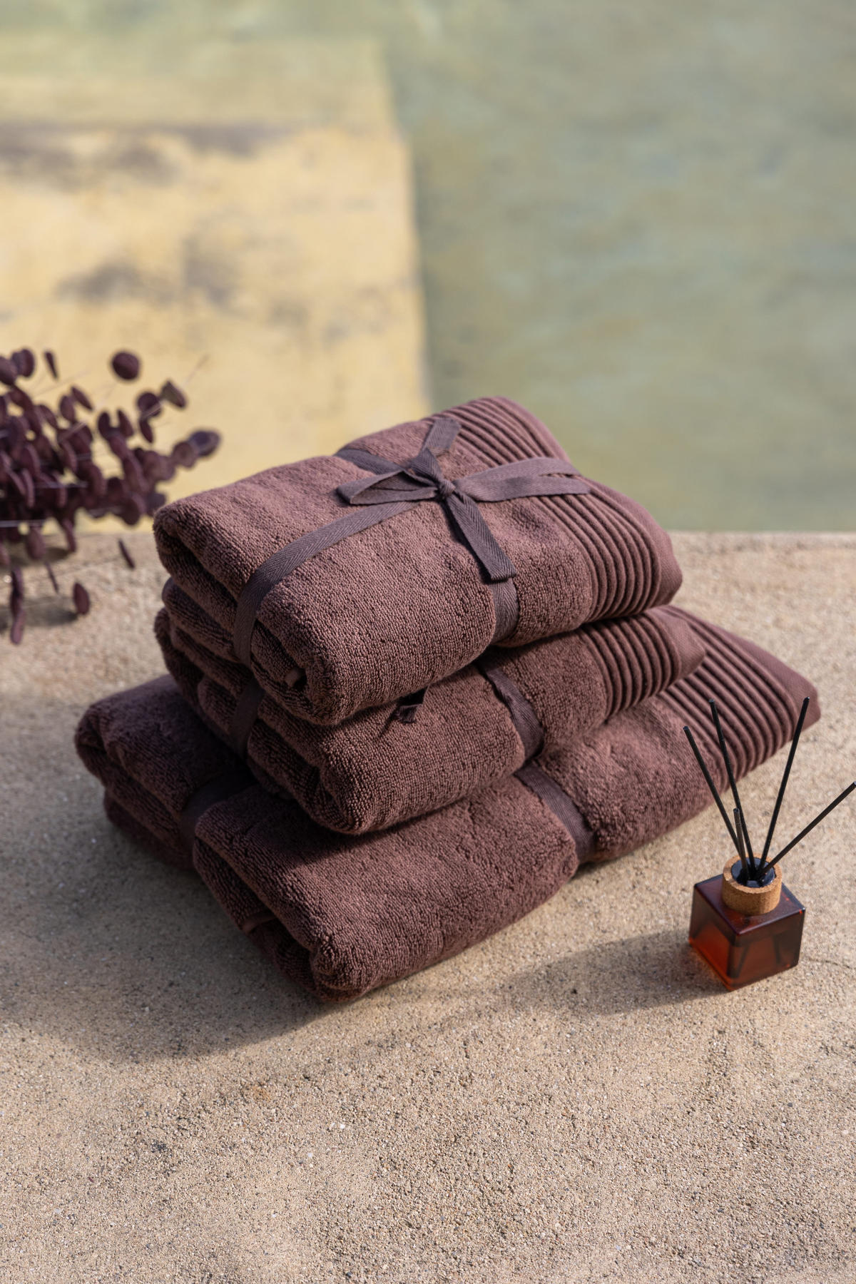 DUSCHTUCH Chocolate Embrace, 70x140cm, Baumwolle, Braun - Braun, Textil (70/140cm) - SOWL