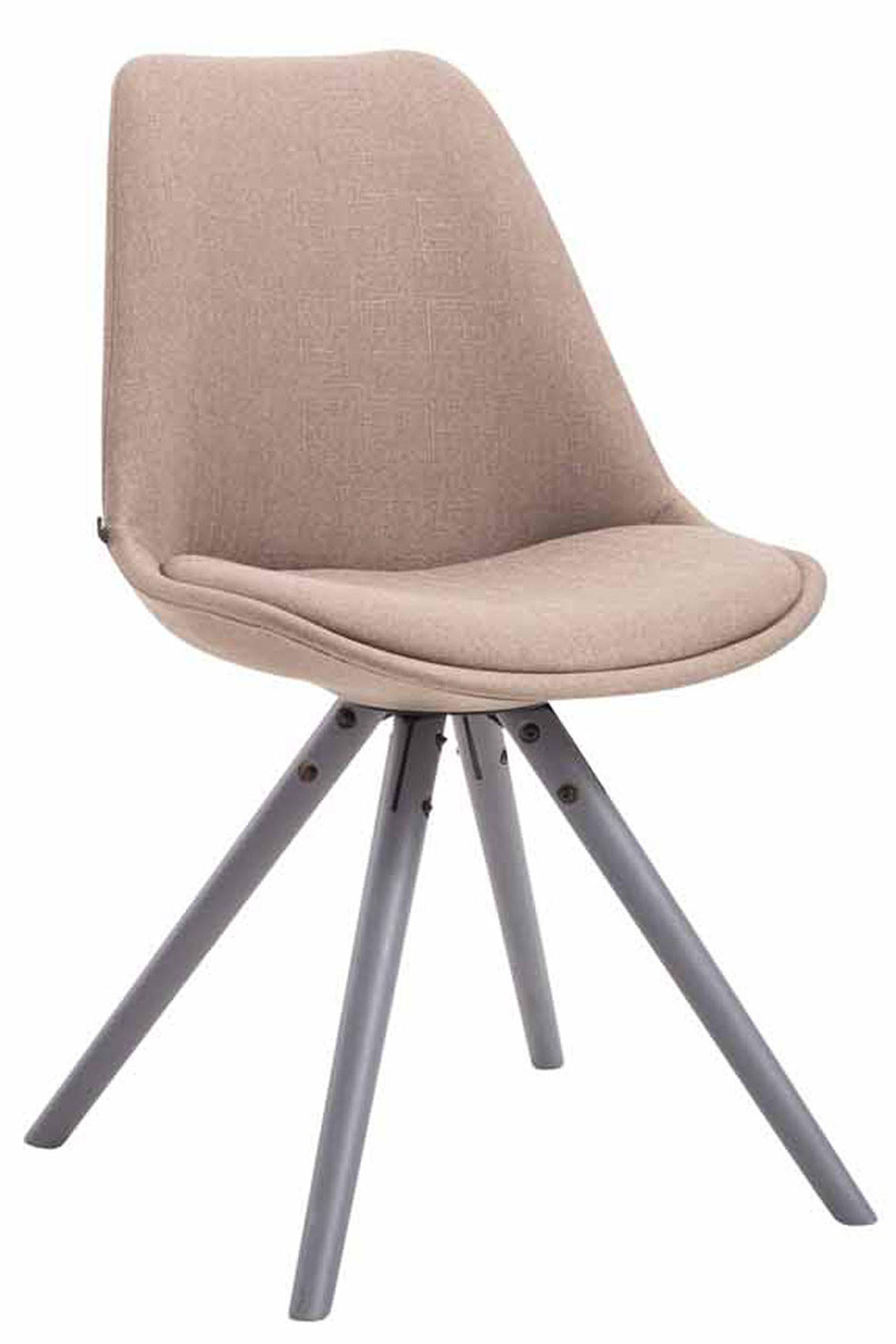 STUHL Stoff taupe - Taupe/Grau, Holz/Textil (48/84/56cm) - CLP