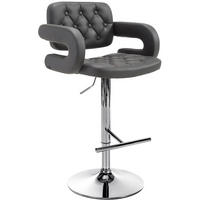 BARHOCKER Dublin 65-85 cm Grau - Grau, Leder (62/103/55cm) - furnicato