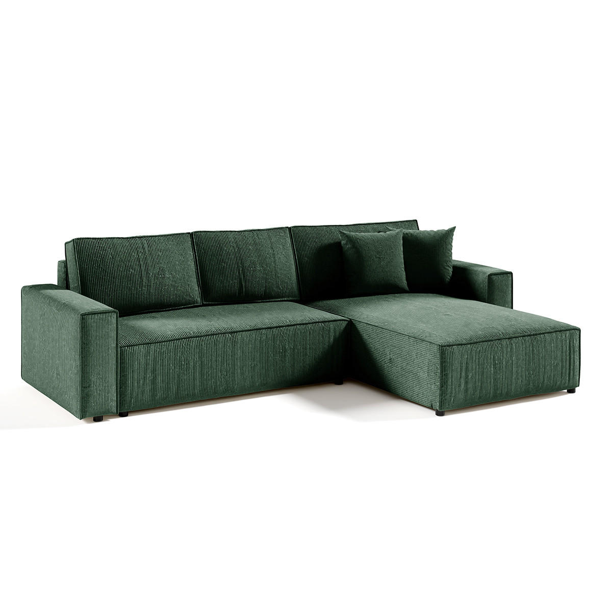 ECKSOFA Isaac 4 Sitzplätze Tannengrün - Grün, Holzwerkstoff (294/185cm) - Petits-meubles