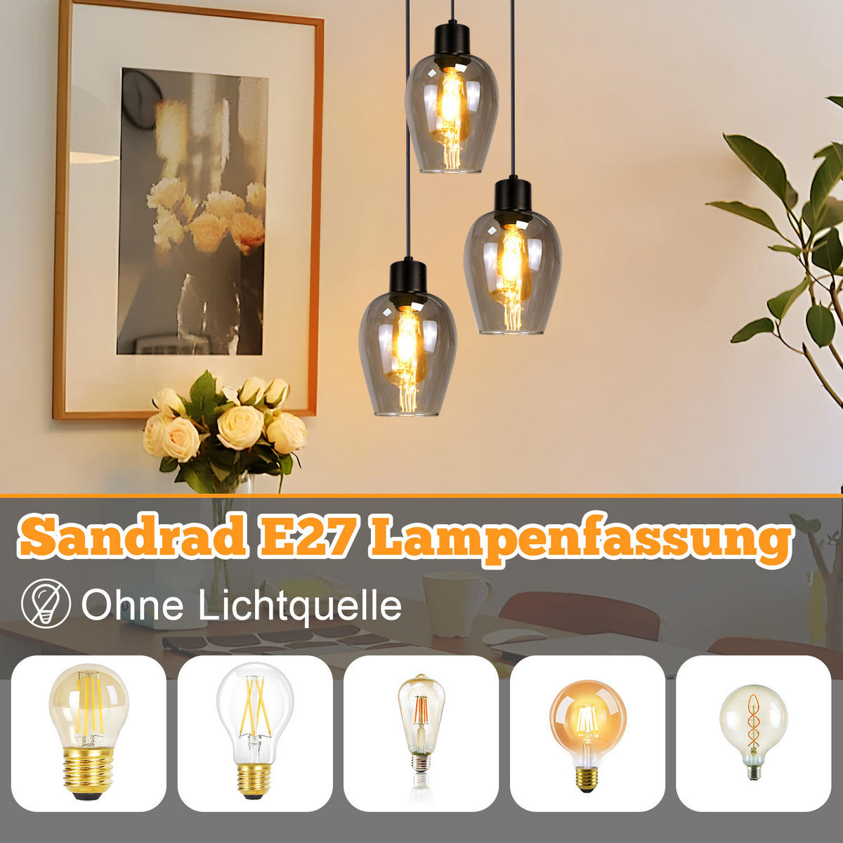 PENDELLEUCHTE Paul 22/22/120 cm - Schwarz, Glas (22/22/120cm) - ZMH