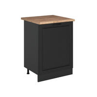 SPODNÍ SKŘÍŇKA KUCHYŇSKÉ LINKY R-Line, Antracitový venkovský dům/Antracit, 60 cm s 1 dveřmi pracovná doska Dub Goldkraft - antracitová, kompozitní dřevo (60/81.6/60cm) - Vicco