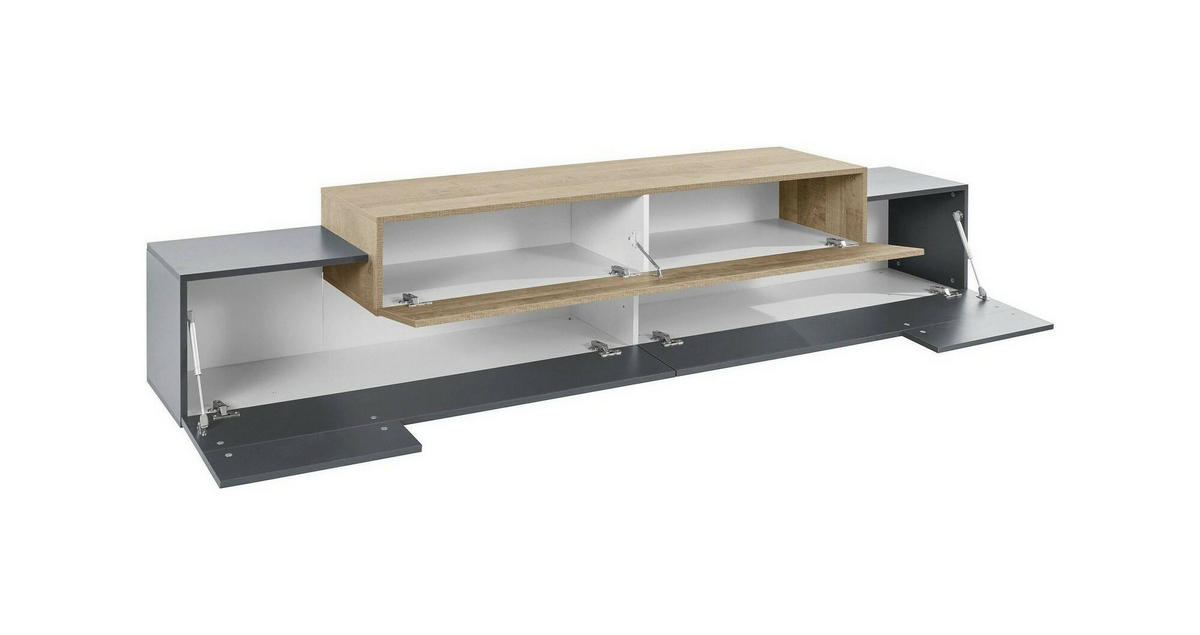 FERNSEHSCHRANK Anthrazit, Ahorn 45/240/52 cm - Schwarz, Holzwerkstoff (240/52/45cm) - DMORA