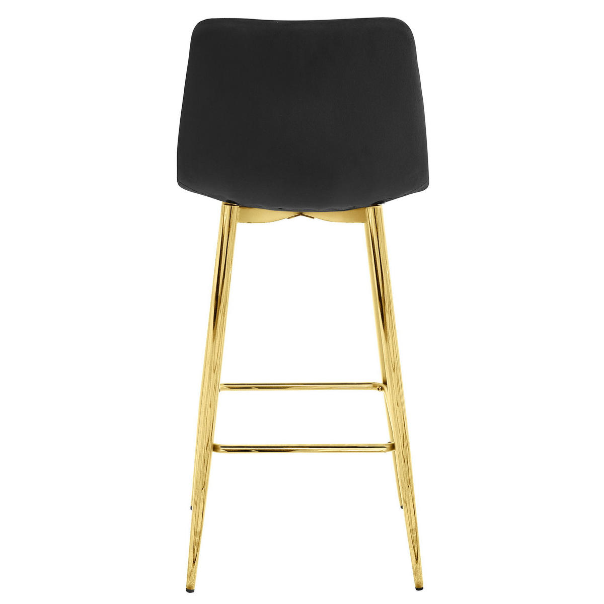 BARHOCKER 4-er Set TEOTO schwarzer Sitz, Goldbasis - Schwarz, Textil (43.5/104/32.5cm) - Valora
