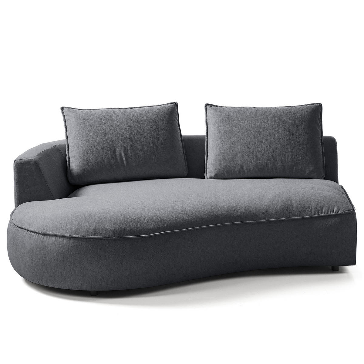 OTTOMANE - modular - Schwarz/Grau, Kunststoff/Textil (196/82/146cm) - home24