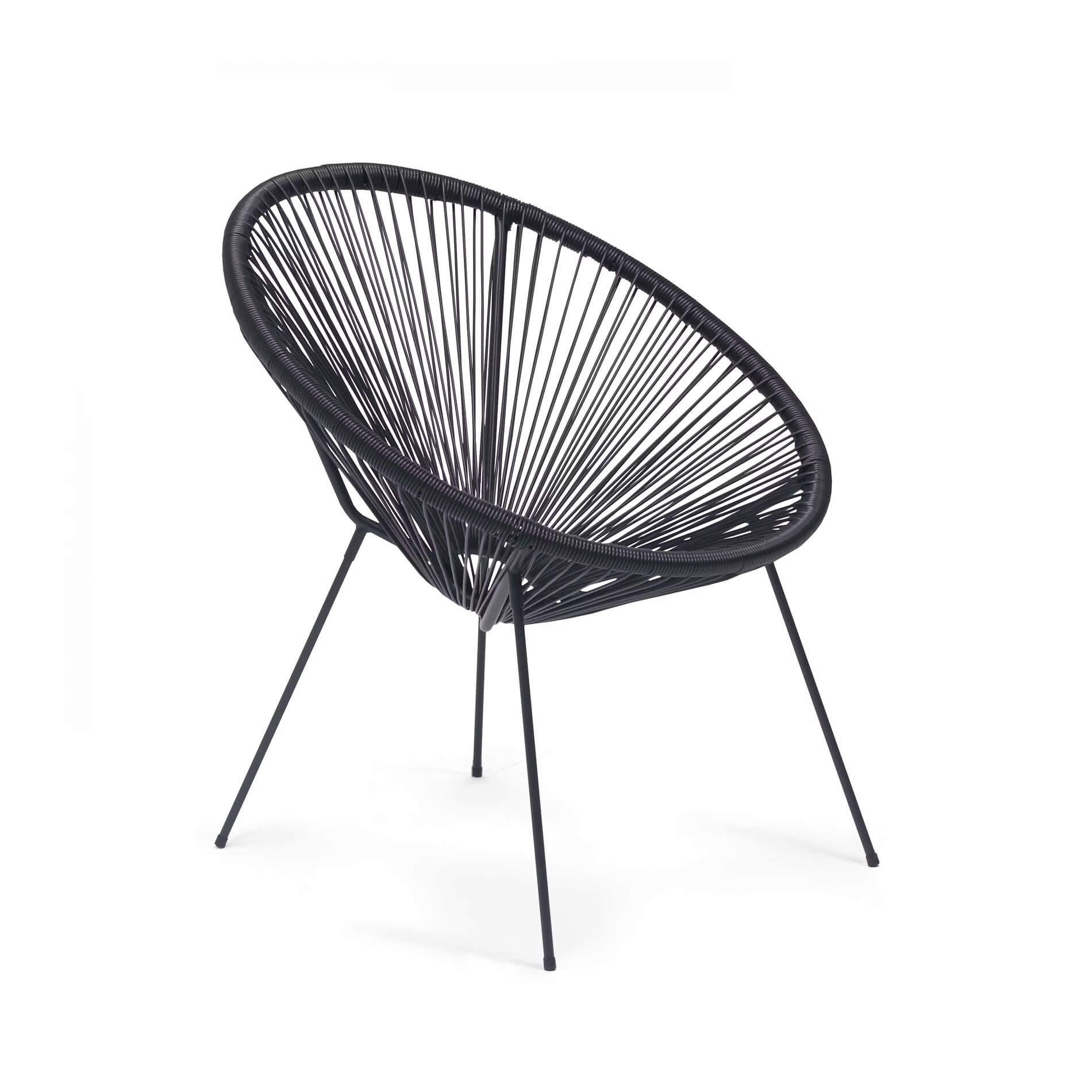 GARTENSTUHL Schwarz 70/76/80 cm - Schwarz, Metall (70/80/76cm) - Mobili Rebecca