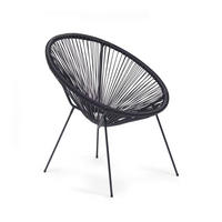 GARTENSTUHL Schwarz 70/76/80 cm - Schwarz, Metall (70/80/76cm) - Mobili Rebecca
