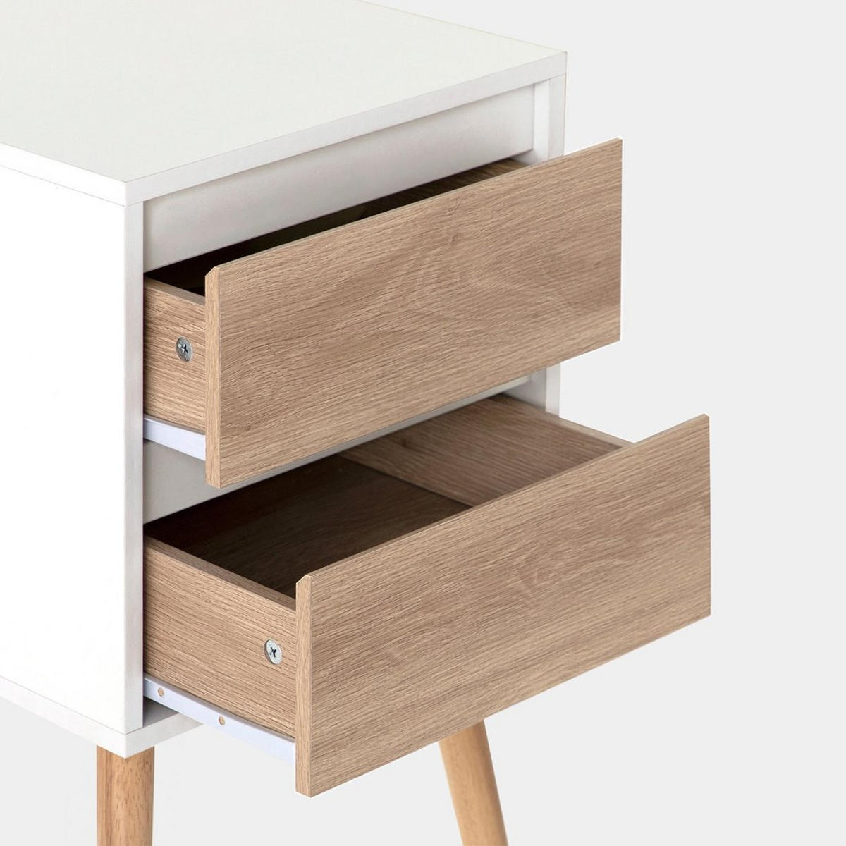 NACHTTISCH 2 SCHUBLADEN Kemi Zweifarbig 40 cm x 59 cm - Multicolor, Holzwerkstoff (40/59/40cm) - Klast Home