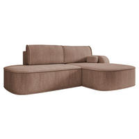 ECKSOFA Koro, Seite: Rechts - Hellbraun/Schwarz, Holz/Kunststoff (256/177cm) - MIRJAN24