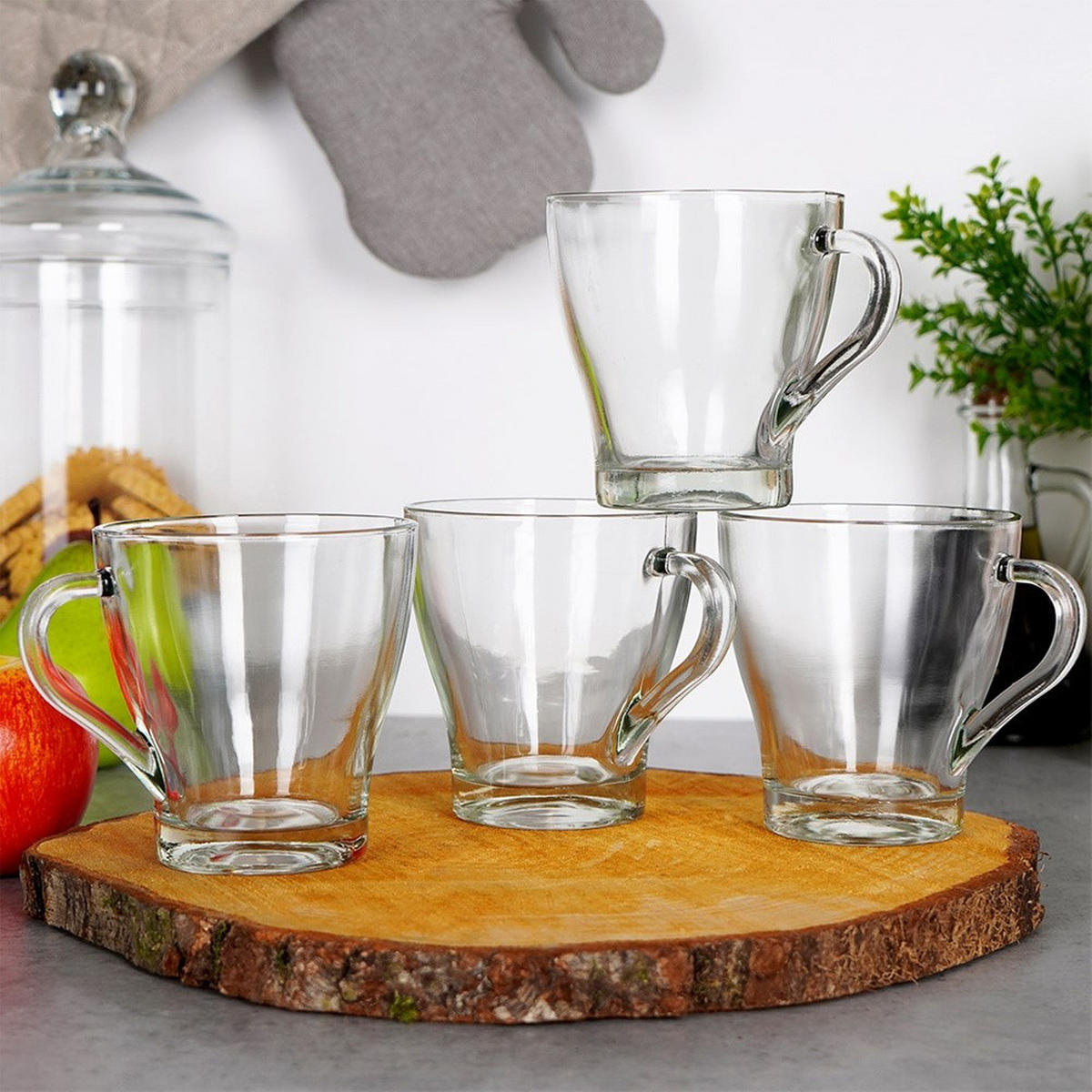 TRINKGLAS-SET z Griff 4er-Pack transparent - Klar, Glas - Excellent Houseware