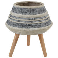 BLUMENTOPF Beige Athaea - Hellbraun/Beige, Stein (54cm) - Beliani
