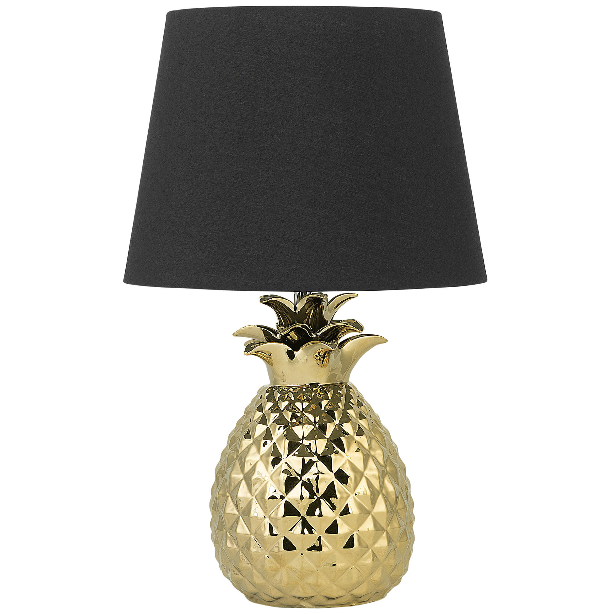 TISCHLAMPE Pineapple 32/32/52 cm - Goldfarben, Keramik (32/32/52cm) - Beliani