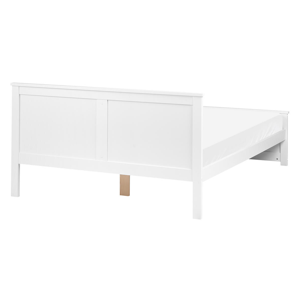 BETT mit Lattenrost 140/200 Kiefernholz Weiß Sabran - Weiß, Holz (140/200cm) - Beliani