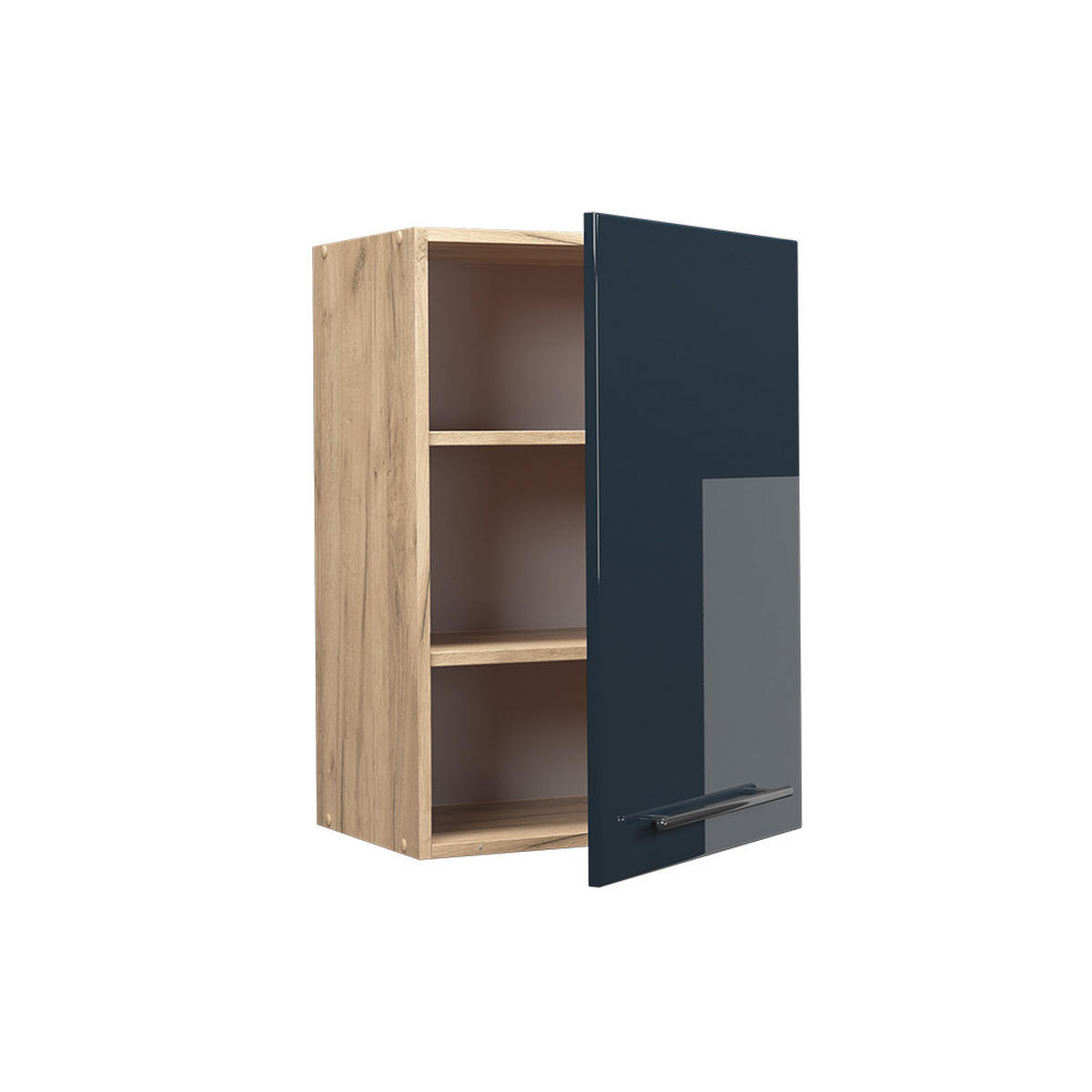 HÄNGESCHRANK Fame-Line Dunkelblau Hochglanz 50 cm - Honigeiche/Eiche Wotan, Holzwerkstoff (50/72/34.1cm) - Vicco