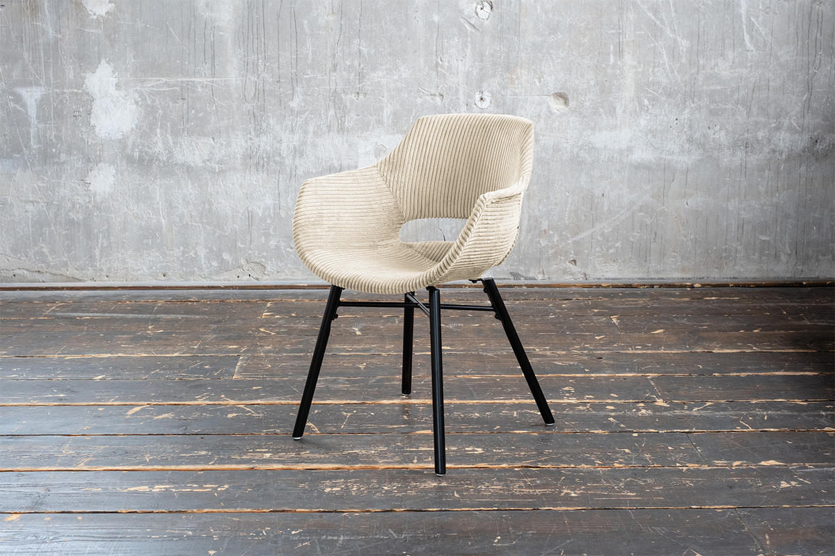 ESSZIMMERSTUHL ZAJA Cremeweiß Cord - Creme, Textil (57/81.5/59cm) - KAWOLA