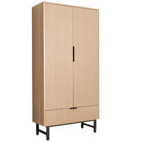 KLEIDERSCHRANK NYLA - Natur/Schwarz, 100 x 200 cm - Naturfarben, Holzwerkstoff (100/200/40cm) - Home Deluxe
