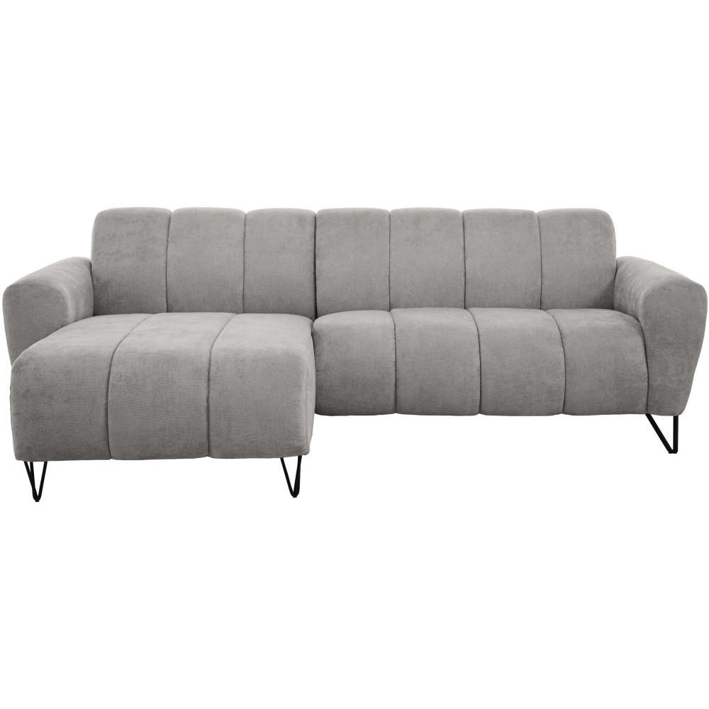 ECKSOFA Volare Mini ohne Schlaffunktion hellgrau, links, Storm-Stoff - Hellgrau/Schwarz, Textil/Metall (256/165cm) - Beautysofa